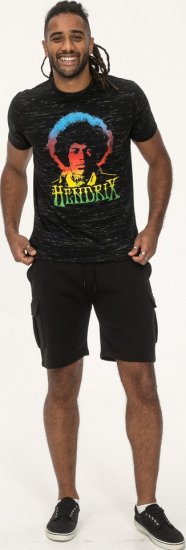 D555 Hendrix Official Jimi Hendrix Printed Crew Neck T-Shirt Black Reno - T-shirts de bandas - 