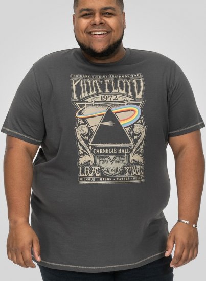 D555 HANLEY Official Pink Floyd Crew Neck T-Shirt Dark Grey - T-shirts - T-shirts Homem Tamanhos Grandes