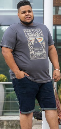 D555 HANLEY Official Pink Floyd Crew Neck T-Shirt Dark Grey - T-shirts - T-shirts Homem Tamanhos Grandes