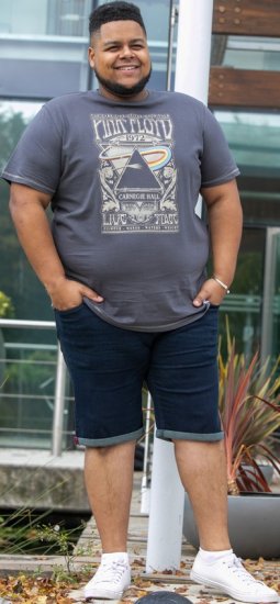 D555 HANLEY Official Pink Floyd Crew Neck T-Shirt Dark Grey - T-shirts - T-shirts Homem Tamanhos Grandes