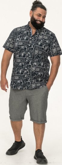 D555 Worthing Surf AOP Short Sleeve Button Down Collar Shirt Navy - Camisas - Camisas Homem Tamanhos Grandes