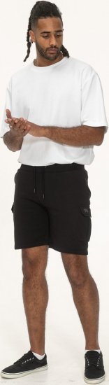D555 Wigan 2 Elasticated Waist Fleece Cargo Shorts Black - Calças & calções de fato de treino - Calças de Fato de Treino Tamanhos Grandes 