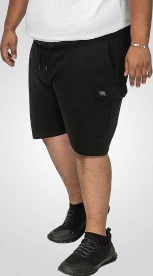 D555 Wigan 2 Elasticated Waist Fleece Cargo Shorts Black - Calças & calções de fato de treino - Calças de Fato de Treino Tamanhos Grandes 