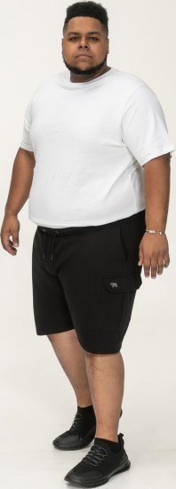 D555 Wigan 2 Elasticated Waist Fleece Cargo Shorts Black - Calças & calções de fato de treino - Calças de Fato de Treino Tamanhos Grandes 