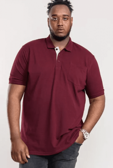 D555 Grant Polo Shirt Maroon - Pólos - Pólos Tamanhos Grandes Homem