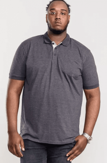 D555 Grant Polo Shirt Charcoal - Pólos - Pólos Tamanhos Grandes Homem