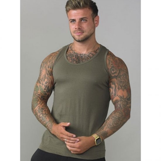 D555 Fabio Tanktop Khaki - T-shirts - T-shirts Homem Tamanhos Grandes