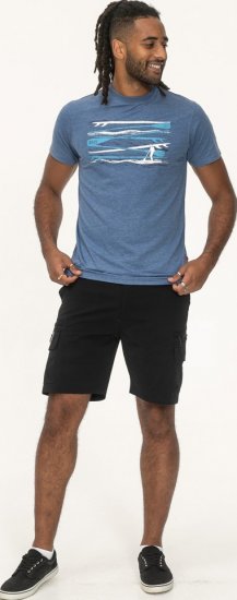 D555 Cardiff Surfer And Waves Printed Crew Neck T-shirt Denim Marl - T-shirts - T-shirts Homem Tamanhos Grandes