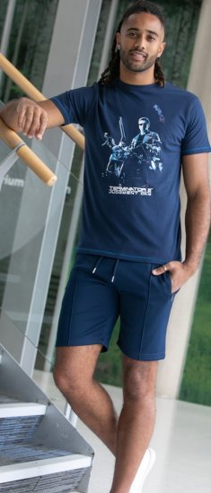 D555 Cameron Official Terminator Printed Crew Neck T-Shirt Dark Navy - T-shirts - T-shirts Homem Tamanhos Grandes