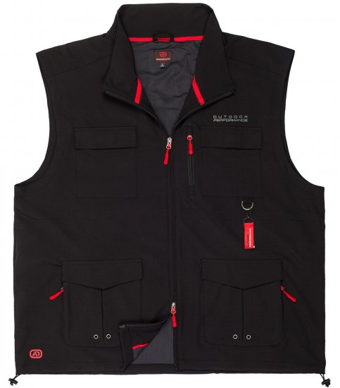 Adamo Tommy Outdoor Vest Black - Roupa desportiva & Outdoor - Roupa Desportiva Tamanhos Grandes