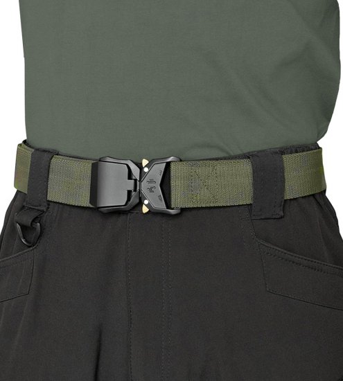 D555 Dale Tactical Stretch Webbing Belt with Heavy Duty Quick Release Buckle Khaki - Cintos - Cintos Masculinos Tamanhos Grandes