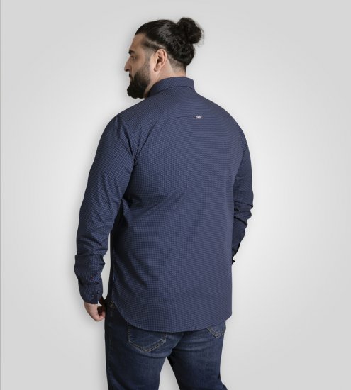 D555 Middlesbrough Long Sleeve AOP Micro Blue Shirt Navy TALL SIZE - Camisas - Camisas Homem Tamanhos Grandes
