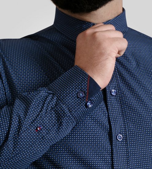 D555 Middlesbrough Long Sleeve AOP Micro Blue Shirt Navy - Camisas - Camisas Homem Tamanhos Grandes