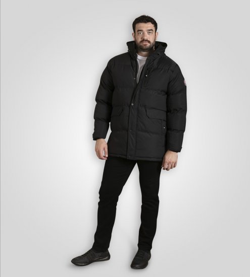 D555 Wolverhampton Quilted Padded Jacket with Hood Black - Casacos - Casacos Homem Tamanhos Grandes