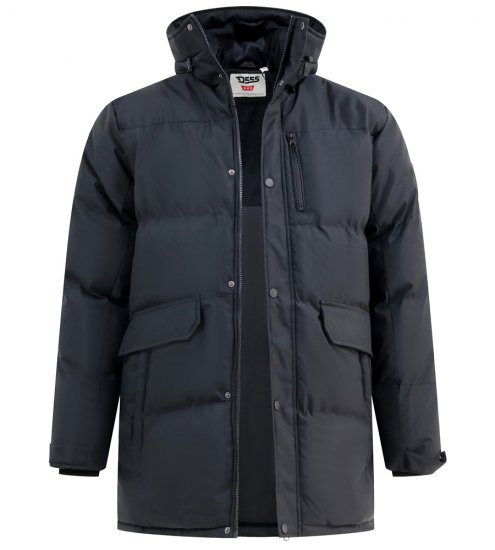 D555 Wolverhampton Quilted Padded Jacket with Hood Black - Casacos - Casacos Homem Tamanhos Grandes