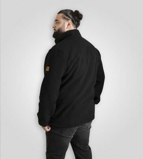 D555 Louth Micro Fleece Jacket with Sherpa Lining Black - Casacos - Casacos Homem Tamanhos Grandes