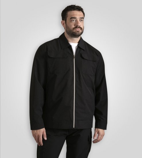 D555 Wimbledon Couture Stretch Jacket with Zipper Black - Casacos - Casacos Homem Tamanhos Grandes