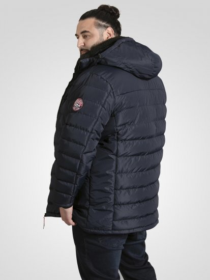 D555 Workington Casaco Acolchoado Com Capuz E Forro Sherpa Azul-Marinho - Casacos - Casacos Homem Tamanhos Grandes