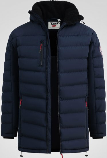 D555 Workington Casaco Acolchoado Com Capuz E Forro Sherpa Azul-Marinho - Casacos - Casacos Homem Tamanhos Grandes
