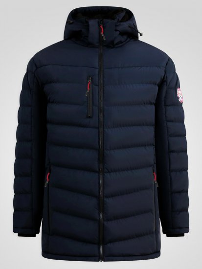 D555 Workington Casaco Acolchoado Com Capuz E Forro Sherpa Azul-Marinho - Casacos - Casacos Homem Tamanhos Grandes