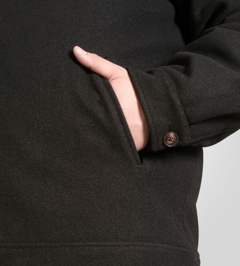 D555 Epsom Harrington Jacket with Zip Through Collared Melton Black - Casacos - Casacos Homem Tamanhos Grandes