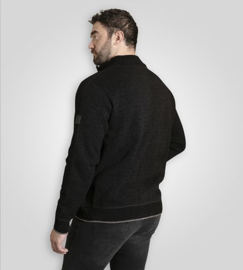 D555 Enrique Casaco De Chenille Tricotado Com Fecho Preto - Sweatshirts & hoodies - Sweatshirt & Camisolas com Capuz tamanhos grandes
