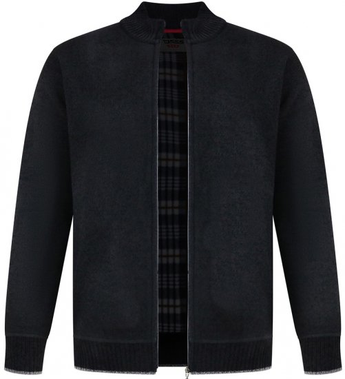 D555 Enrique Casaco De Chenille Tricotado Com Fecho Preto - Sweatshirts & hoodies - Sweatshirt & Camisolas com Capuz tamanhos grandes