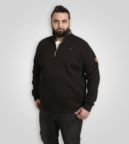 D555 Russel Fleece Sweatshirt with Chest Embroidery Black - Sweatshirts & hoodies - Sweatshirt & Camisolas com Capuz tamanhos grandes