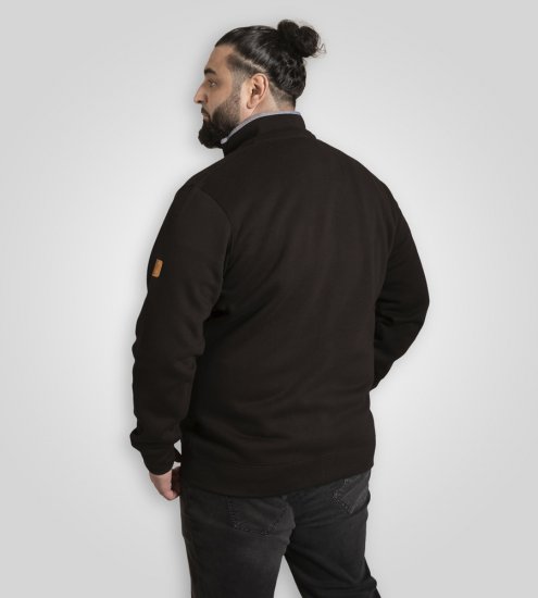 D555 Russel Fleece Sweatshirt with Chest Embroidery Black - Sweatshirts & hoodies - Sweatshirt & Camisolas com Capuz tamanhos grandes