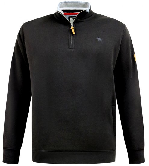 D555 Russel Fleece Sweatshirt with Chest Embroidery Black - Sweatshirts & hoodies - Sweatshirt & Camisolas com Capuz tamanhos grandes