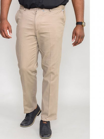 D555 Bruno Stretch Chino pants with Extenda Waist Beige - Jeans & Calças - Jeans & Calças Tamanhos Grandes Homem
