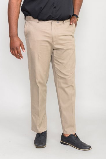 D555 Bruno Stretch Chino pants with Extenda Waist Beige - Jeans & Calças - Jeans & Calças Tamanhos Grandes Homem