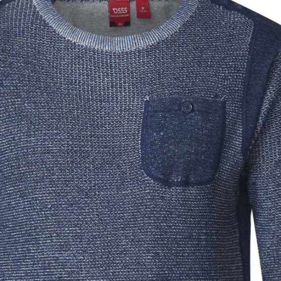 D555 Bryson Crewneck Sweater with Pocket Navy - Sweatshirts & hoodies - Sweatshirt & Camisolas com Capuz tamanhos grandes