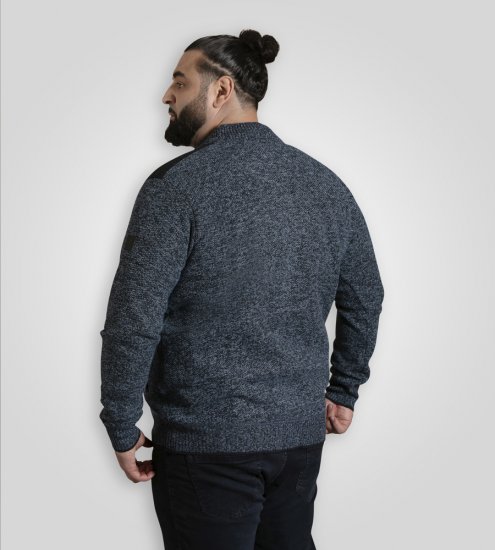 D555 Dereham 1 Casaco Tricotado Com Fecho E Forro Azul-Marinho - Sweatshirts & hoodies - Sweatshirt & Camisolas com Capuz tamanhos grandes