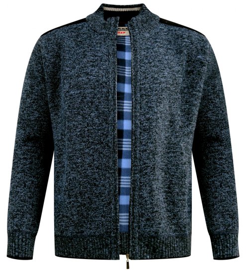 D555 Dereham 1 Casaco Tricotado Com Fecho E Forro Azul-Marinho - Sweatshirts & hoodies - Sweatshirt & Camisolas com Capuz tamanhos grandes