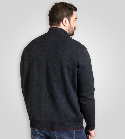 D555 Gillingham Casaco Tricotado Com Fecho E Forro Azul-Marinho - Sweatshirts & hoodies - Sweatshirt & Camisolas com Capuz tamanhos grandes