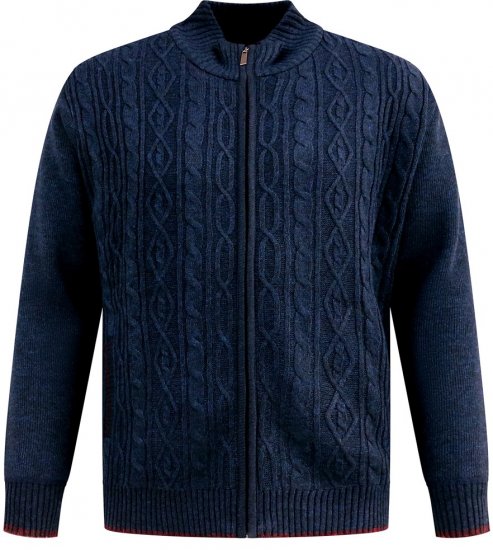 D555 Gillingham Casaco Tricotado Com Fecho E Forro Azul-Marinho - Sweatshirts & hoodies - Sweatshirt & Camisolas com Capuz tamanhos grandes