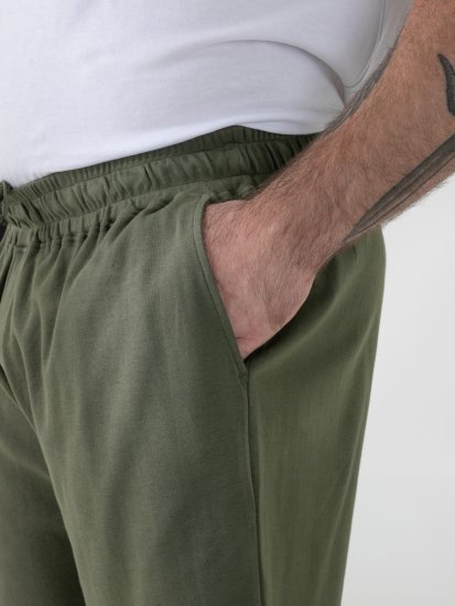 D555 Mitchell 1 Calções Stretch com Cintura Elástica Khaki - Calças & calções de fato de treino - Calças de Fato de Treino Tamanhos Grandes 