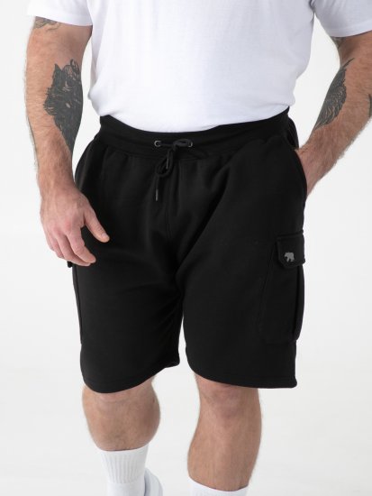 D555 Robinson 1 Calções Fleece Cargo com Cintura Elástica Preto - Calças & calções de fato de treino - Calças de Fato de Treino Tamanhos Grandes 