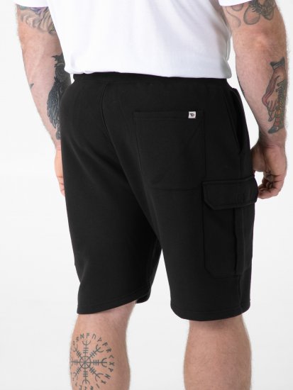 D555 Robinson 1 Calções Fleece Cargo com Cintura Elástica Preto - Calças & calções de fato de treino - Calças de Fato de Treino Tamanhos Grandes 