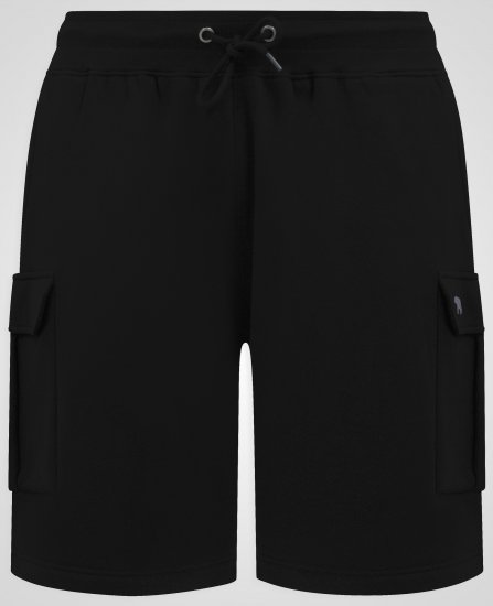 D555 Robinson 1 Calções Fleece Cargo com Cintura Elástica Preto - Calças & calções de fato de treino - Calças de Fato de Treino Tamanhos Grandes 