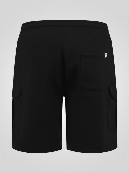 D555 Robinson 1 Calções Fleece Cargo com Cintura Elástica Preto - Calças & calções de fato de treino - Calças de Fato de Treino Tamanhos Grandes 