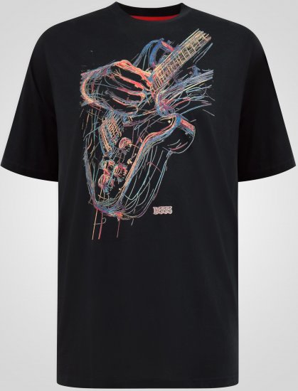 D555 Elliot T-shirt com Estampa de Guitarra Multicolorida - T-shirts - T-shirts Homem Tamanhos Grandes