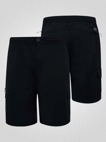 D555 Thomas Calções Stretch com Cintura Elástica Preto - Calções - Calções Homem Tamanhos Grandes