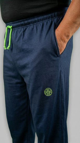 20 Nodi Libeccio Long Leg Sports Pants in Combed Cotton Jersey Navy - Calças & calções de fato de treino - Calças de Fato de Treino Tamanhos Grandes 