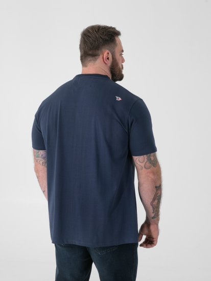 D555 Hockney T-shirt com Estampa de Motociclo Azul-Marinho - T-shirts - T-shirts Homem Tamanhos Grandes