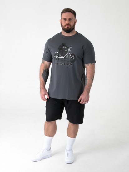 D555 Craig Gorilla Biker T-shirt com Estampa Cinzento Escuro - T-shirts - T-shirts Homem Tamanhos Grandes