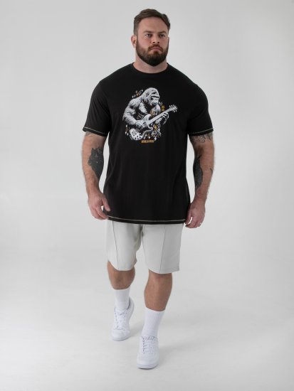 D555 Macfarlan T-shirt com Estampa de Gorila Preto - Toda a roupa - Roupa de homem tamanhos grandes 2XL-14XL