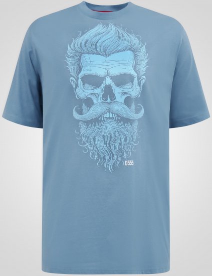 D555 Miller Bearded Skull T-shirt com Estampa - T-shirts - T-shirts Homem Tamanhos Grandes