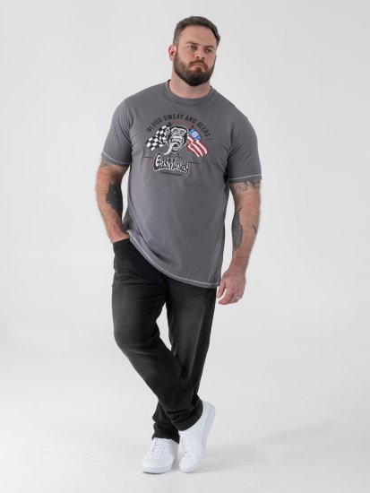 D555 Jasper Official Gas Monkey T-shirt com Estampa Cinzento - T-shirts - T-shirts Homem Tamanhos Grandes